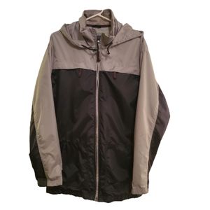 Nike F1USH Black & Gray Full Zip Nylon Windbreaker Hoodie Jacket